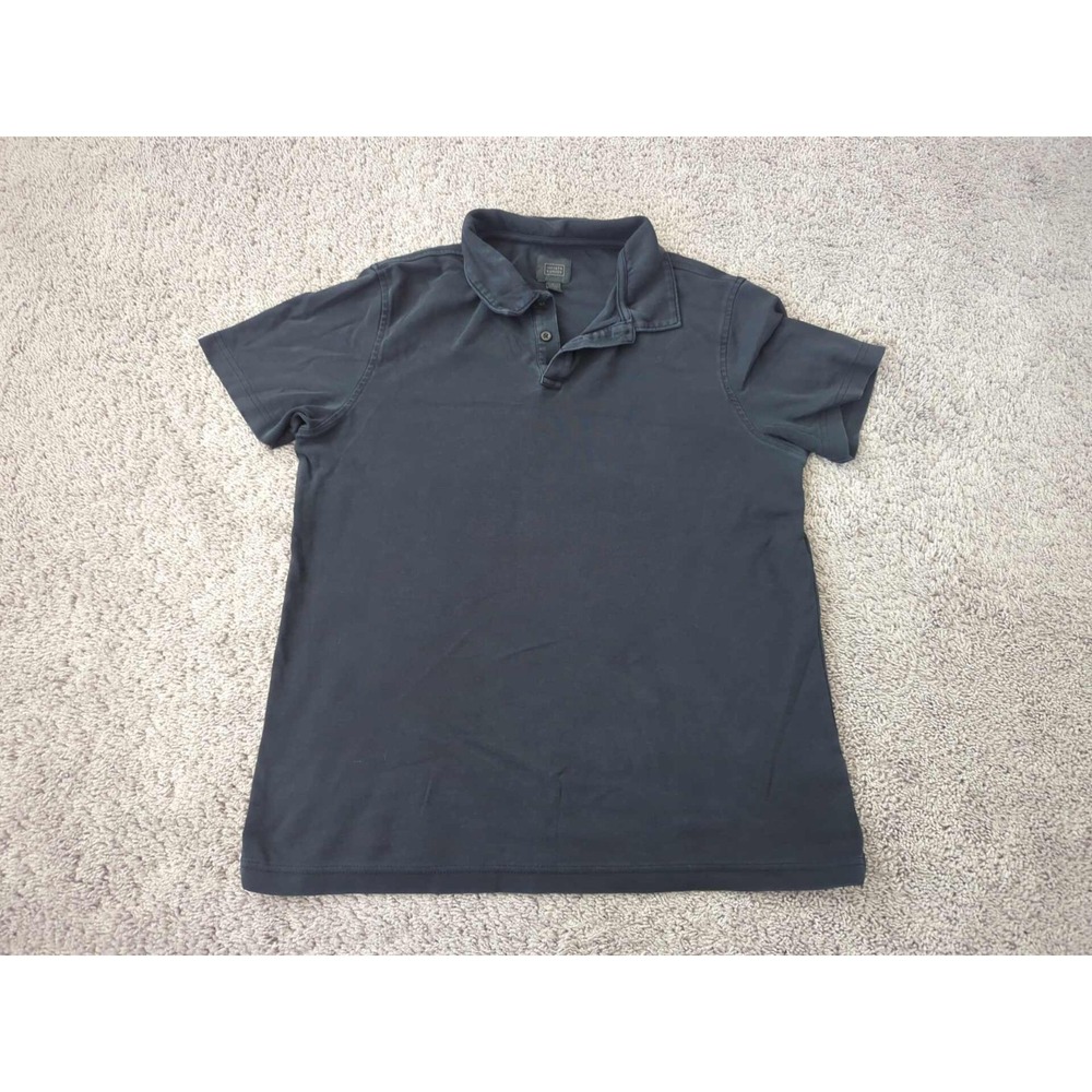 14th Union Polo Shirt Mens L Black Short Sleeve 100% Cotton Preppy Casual